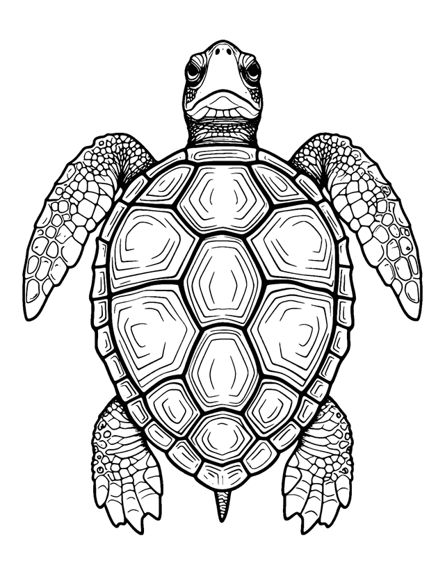 Loggerhead Turtle Coloring Page