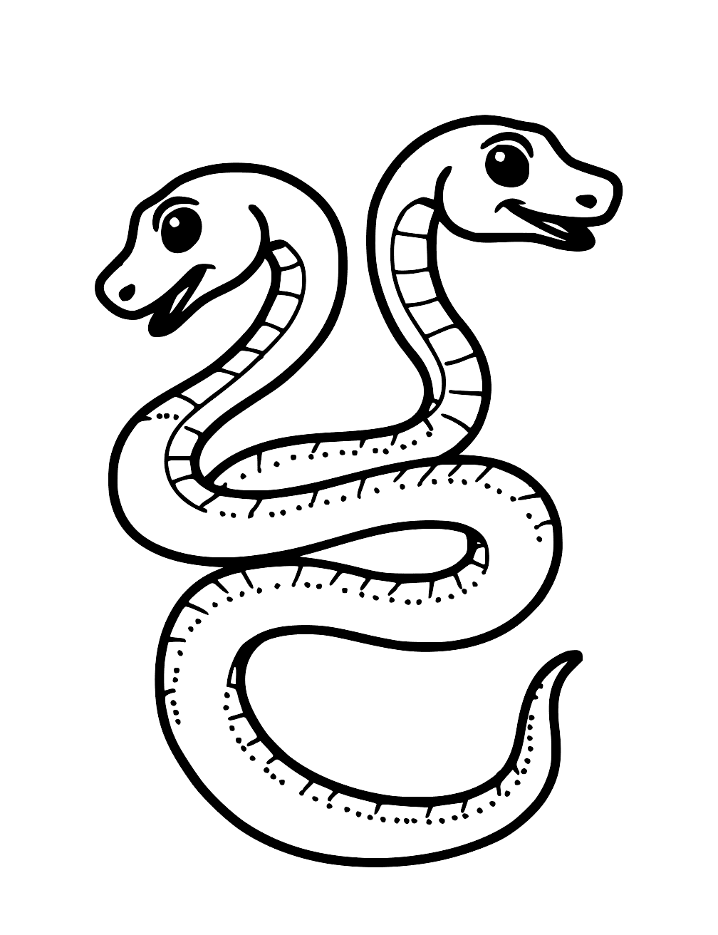 2 Headed Snake Coloring Page