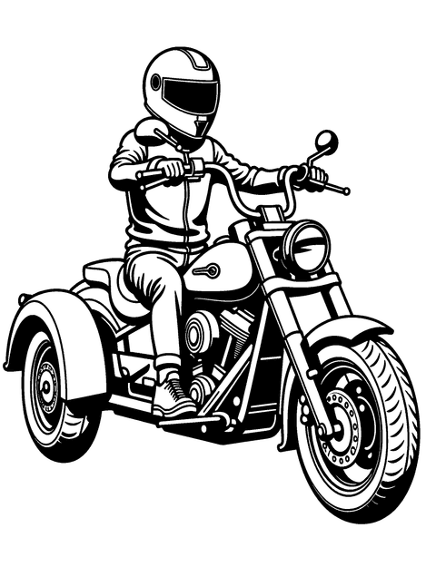 Moto A Tre Ruote coloring page