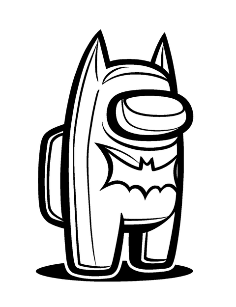 Among Us Batman coloring page