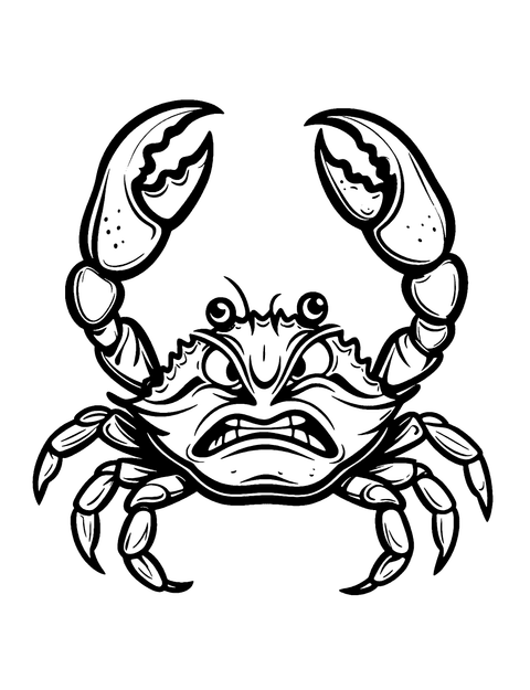 Angry Crab Coloring Page