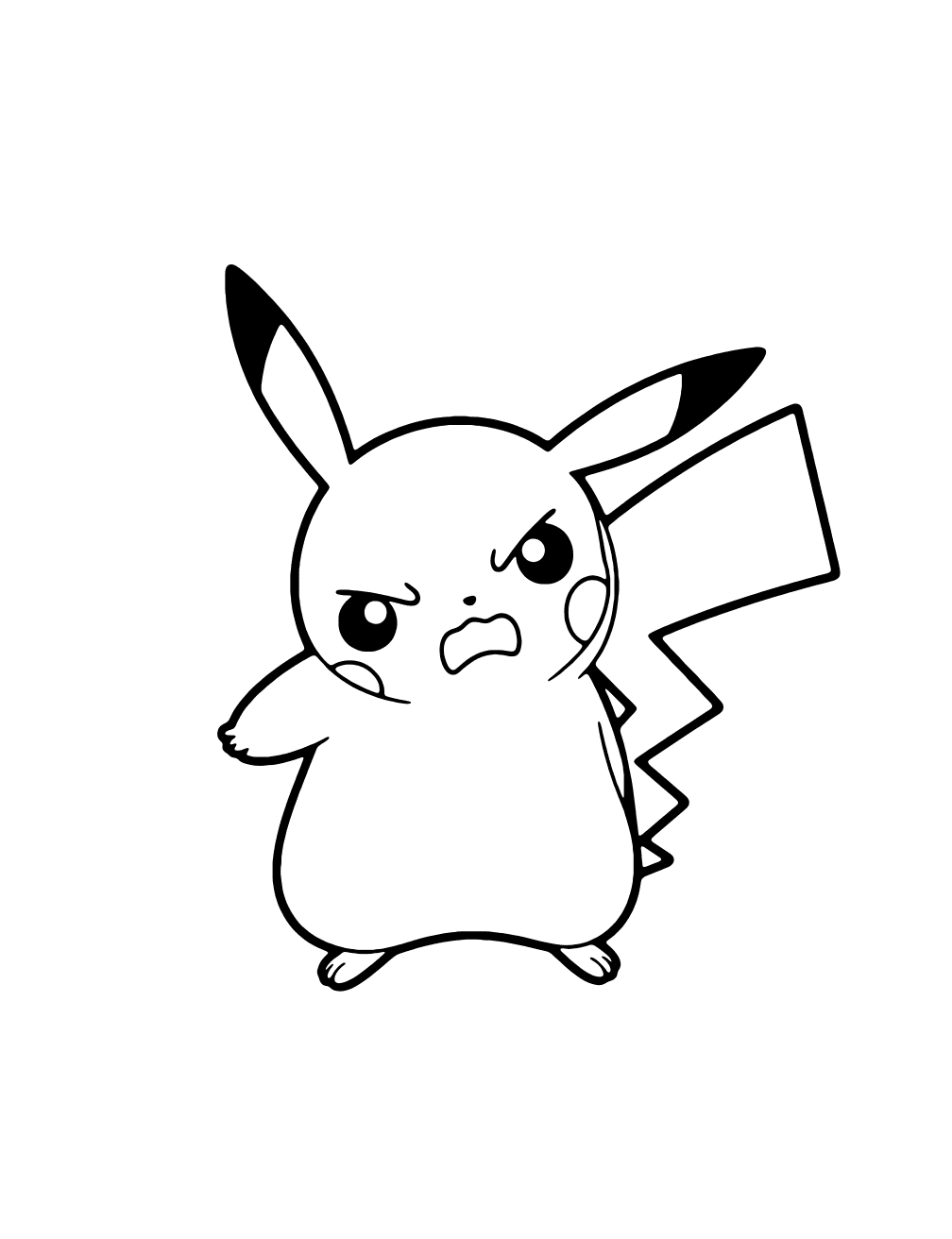 Coloriage Pikachu En Colère