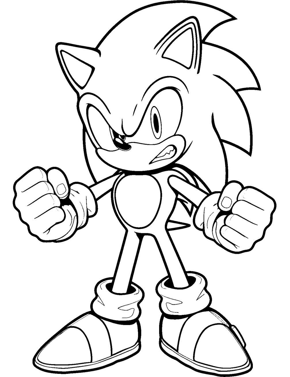 Dibujo de Sonic Enojado para colorear