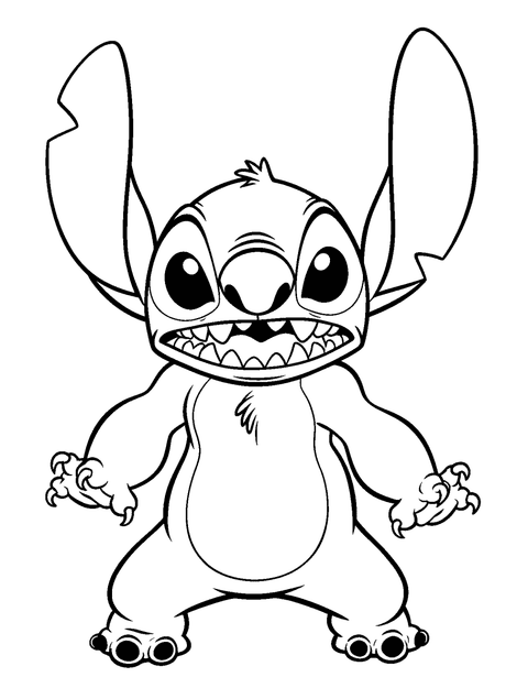 Stitch Enfadado coloring page