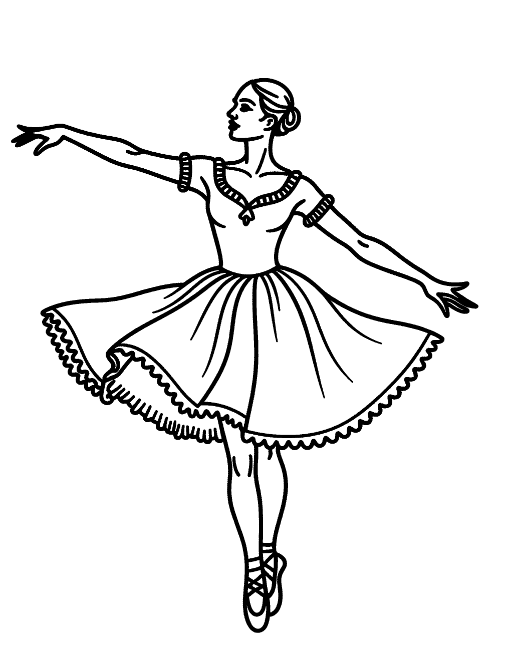 Balletto Arabesque Disegno da Colorare