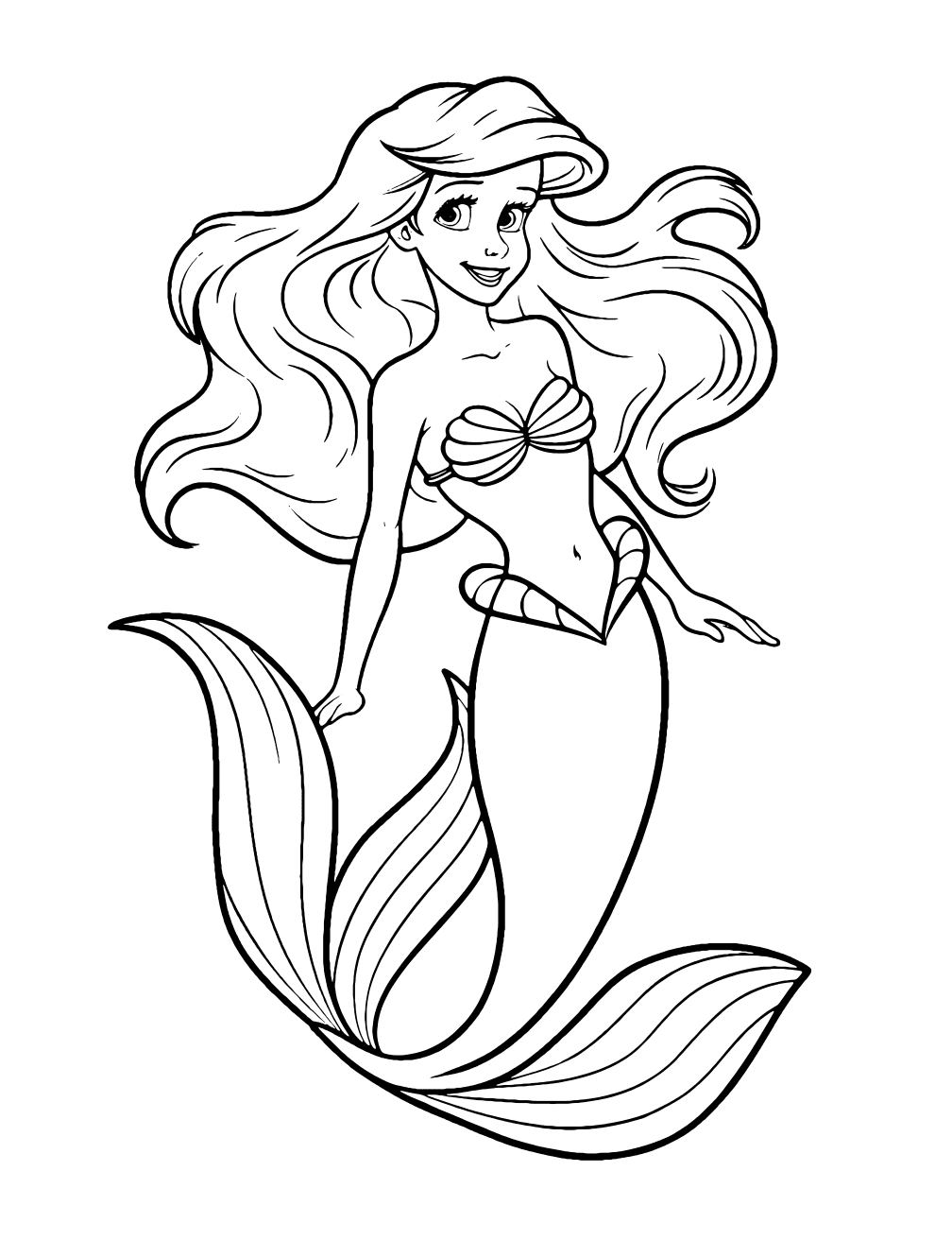 Dibujo de Ariel Sirena para colorear