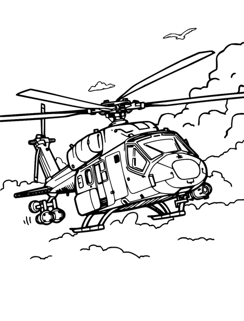 Army Helicopter coloring page