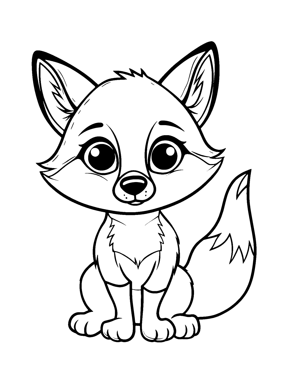 Baby Fox Coloring Page