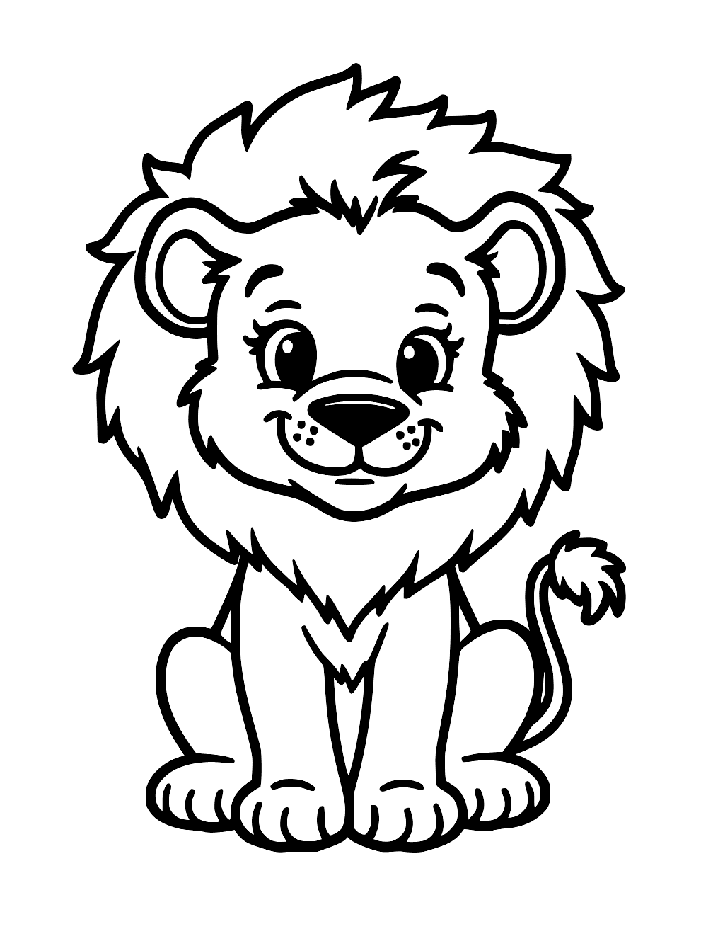 Baby Lion Coloring Page