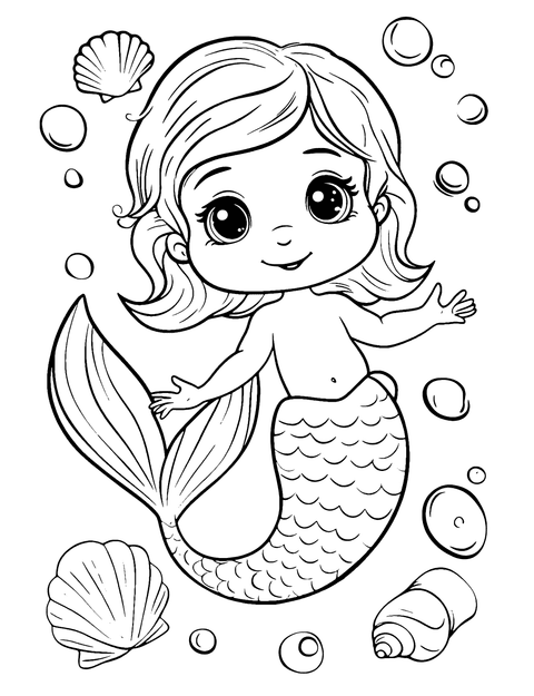 Sirenita Bebé coloring page