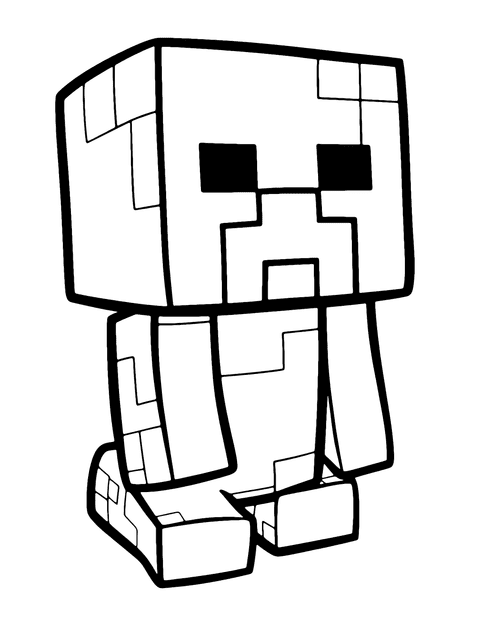 Bebé Minecraft coloring page