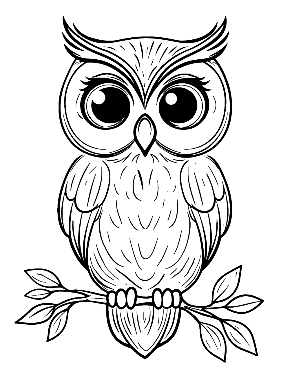 Baby Owl Coloring Page