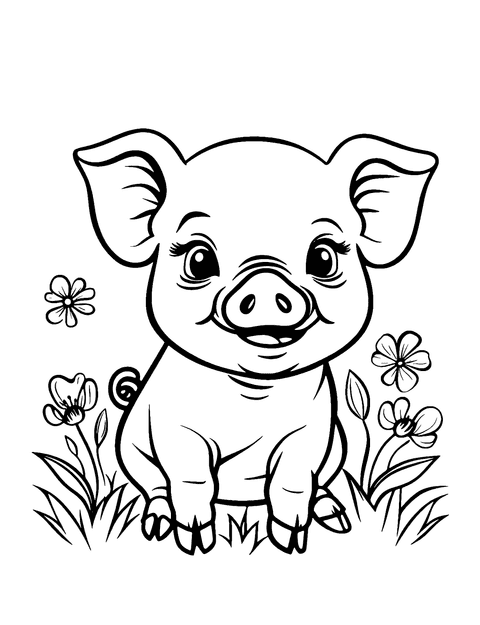 Baby Pig Coloring Page