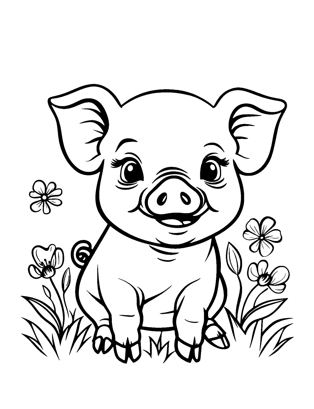 Baby Pig Coloring Page