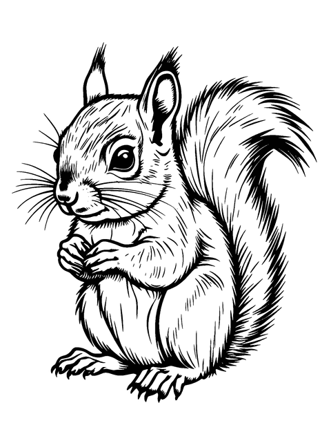 Baby Squirrel Coloring Page