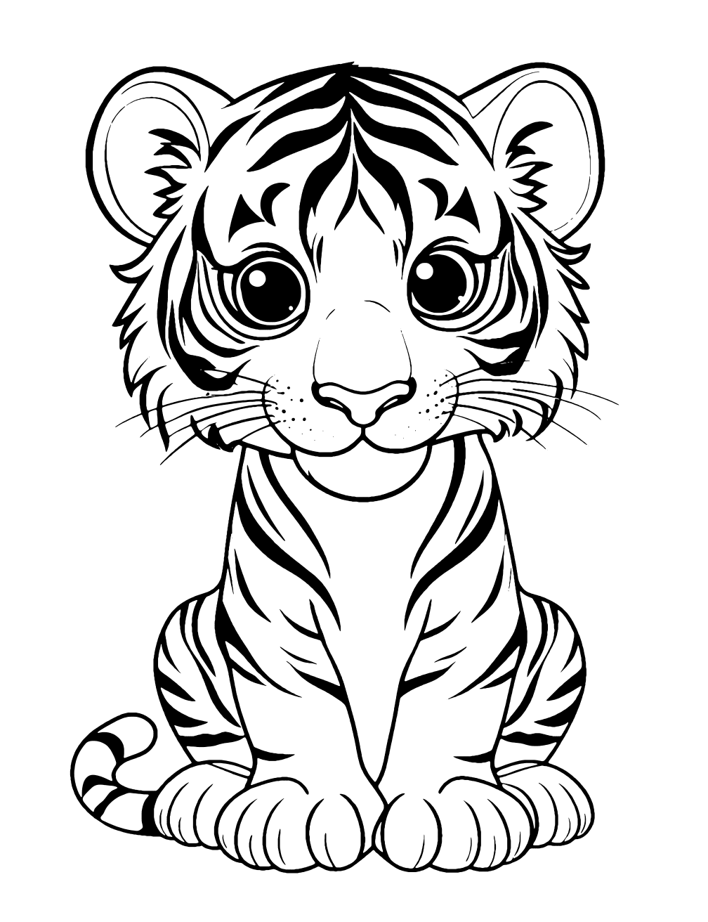 Baby Tiger Coloring Page