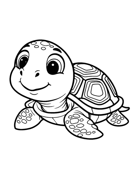 Baby Turtle Coloring Page