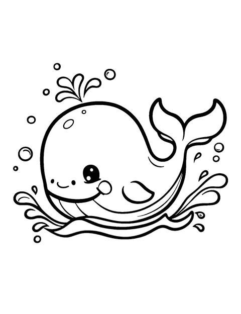 Baby Whale Coloring Page