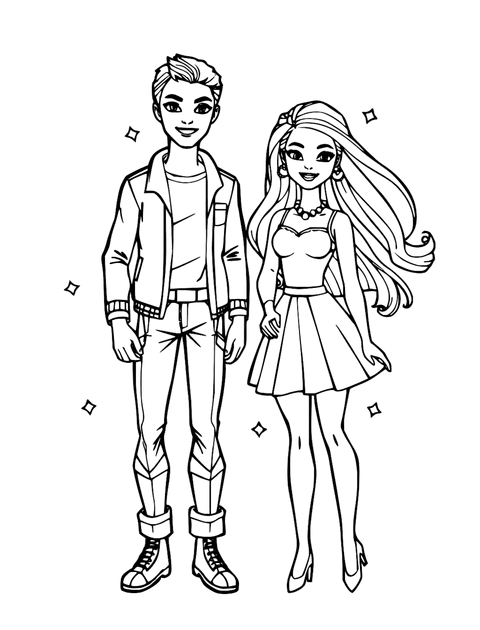 Barbie And Ken coloring page