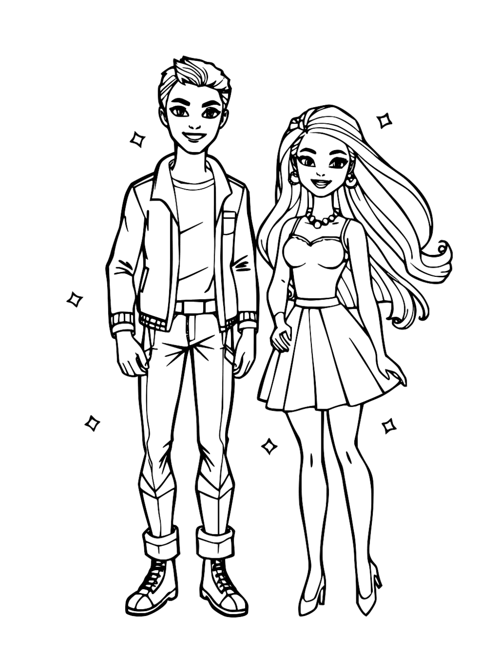 Barbie And Ken coloring page