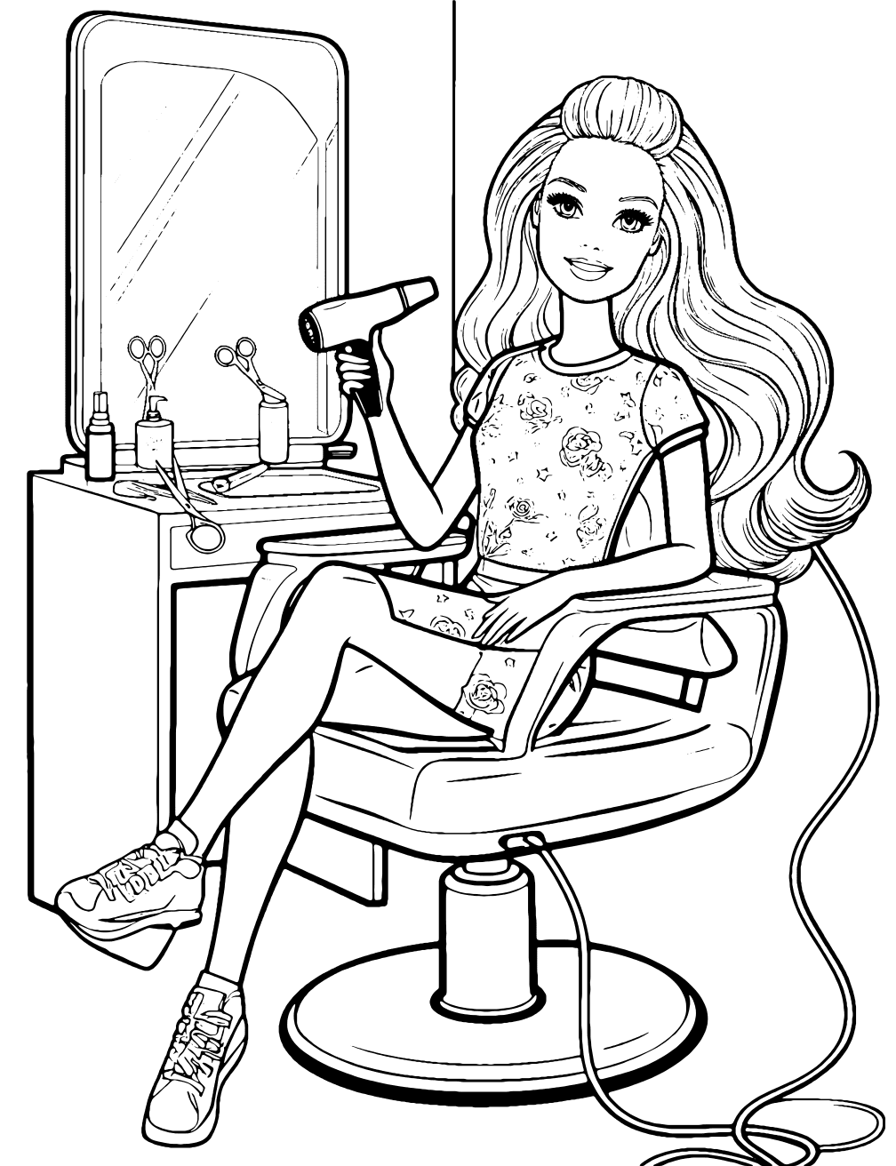 Salão De Beleza Da Barbie Desenho para Colorir