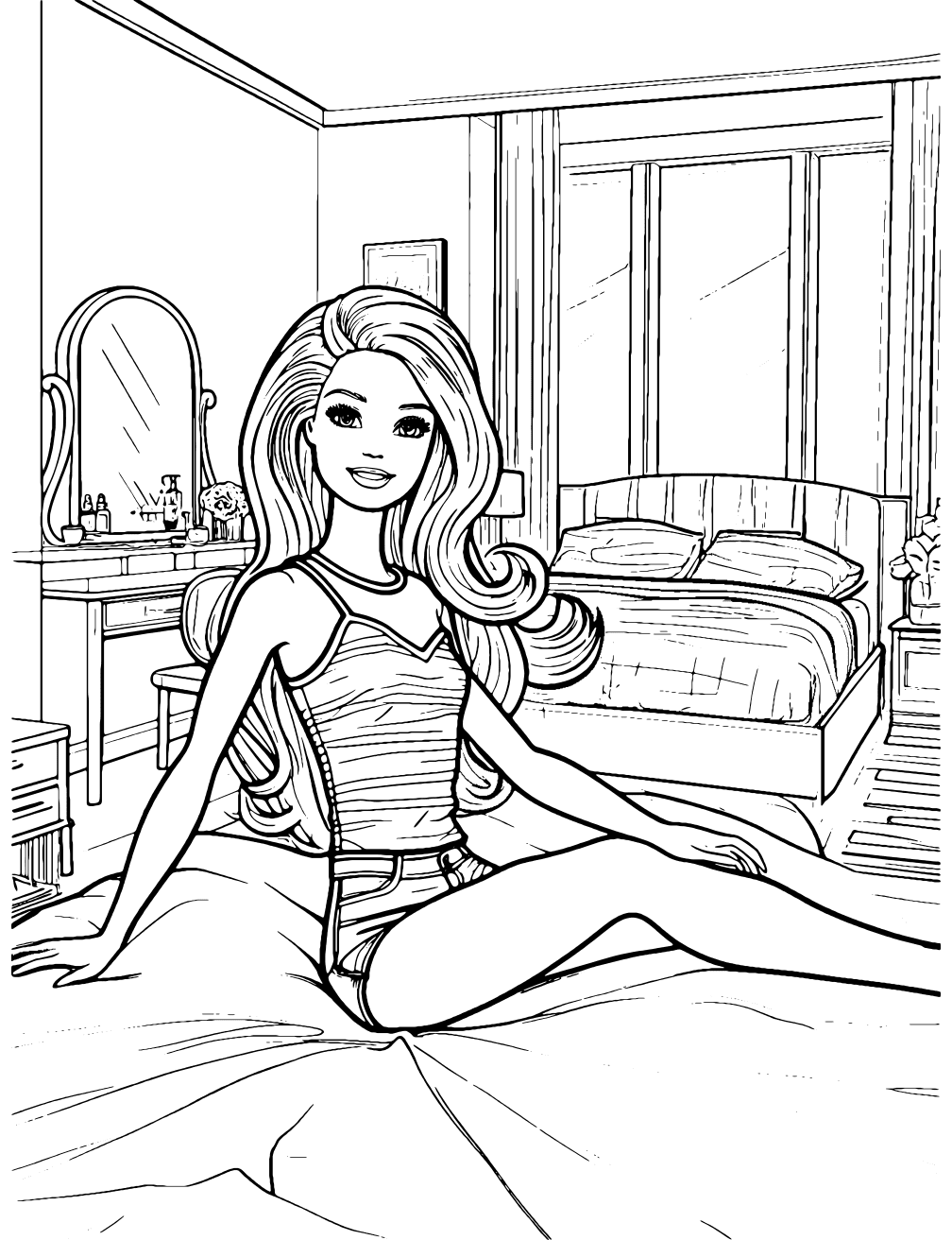 Coloriage Chambre De Barbie