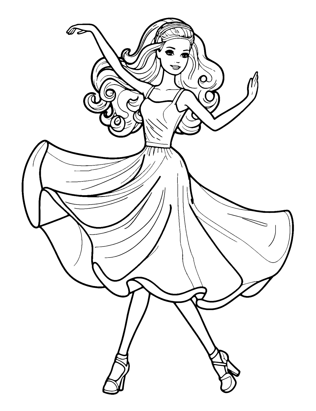 Barbie Dançando Desenho para Colorir