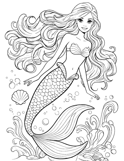 Barbie Sirena coloring page