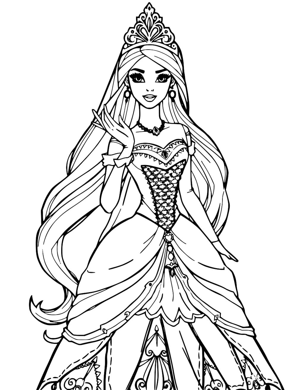 Barbie Princess coloring page