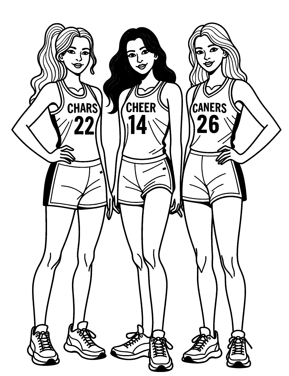 Basketball Cheerleader-Ausmalbild