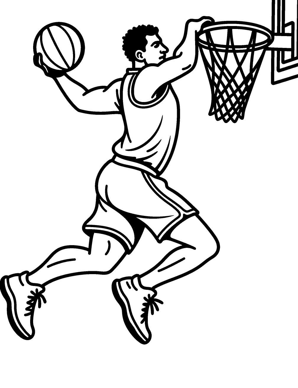 Basketball Dunk-Ausmalbild