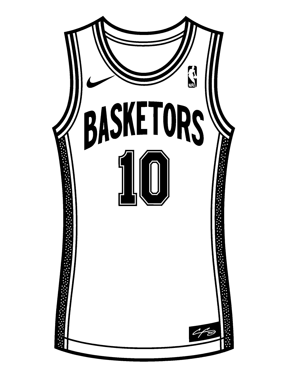 Dibujo de Camiseta De Baloncesto para colorear