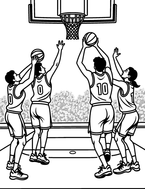 Basketballspieler Beim Wurf coloring page