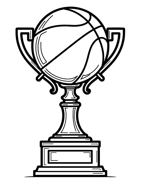 Basketball-trophäe coloring page