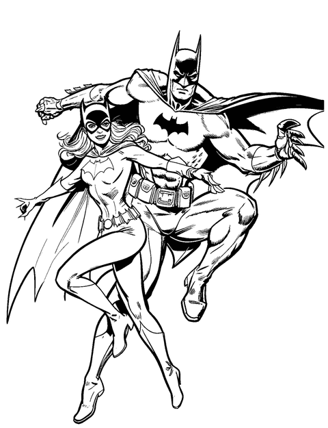 Batman Ja Batgirl coloring page