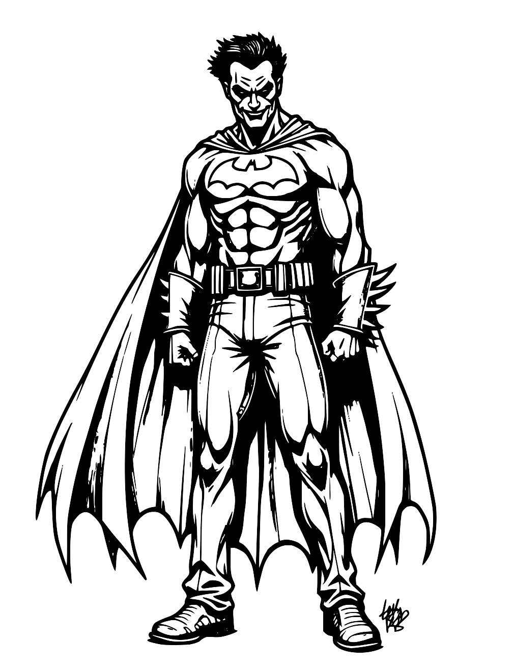 Batman As Joker Coloring Page