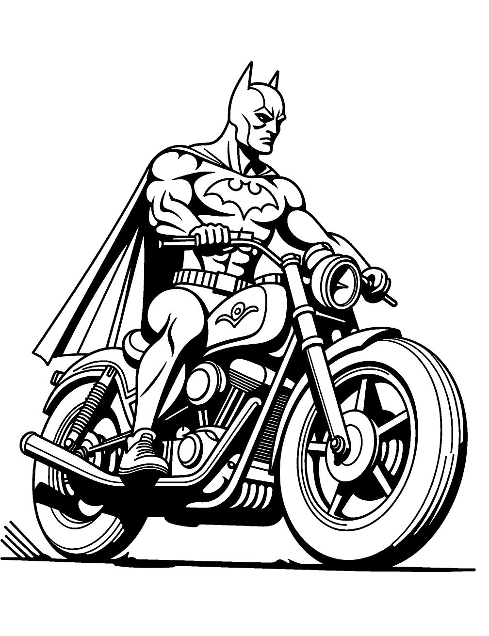 Batman Moto Disegno da Colorare