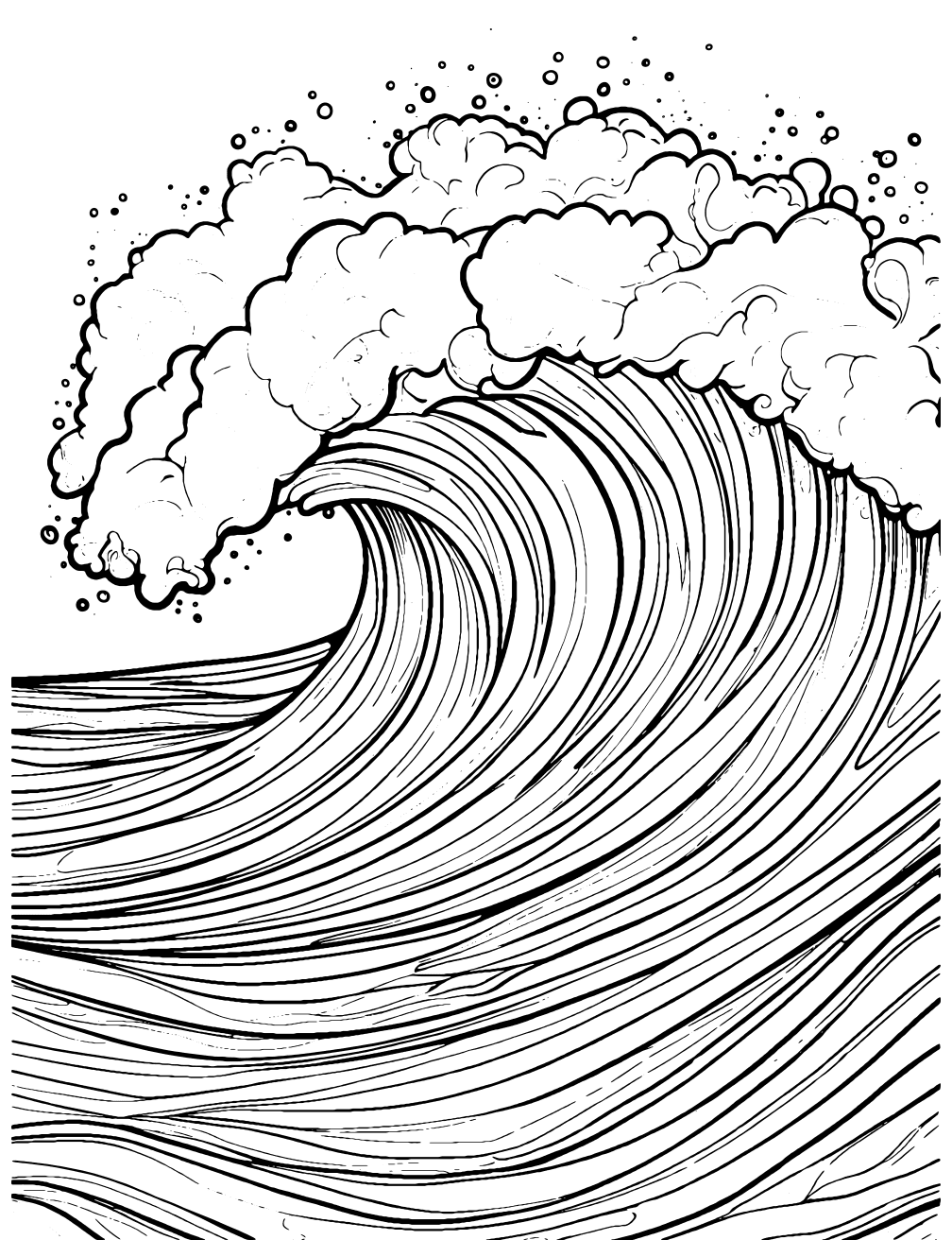 Beach Waves Coloring Page