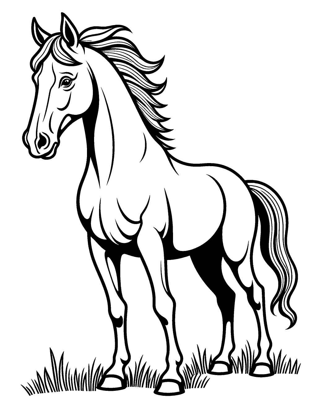 Bellissimo Cavallo Disegno da Colorare