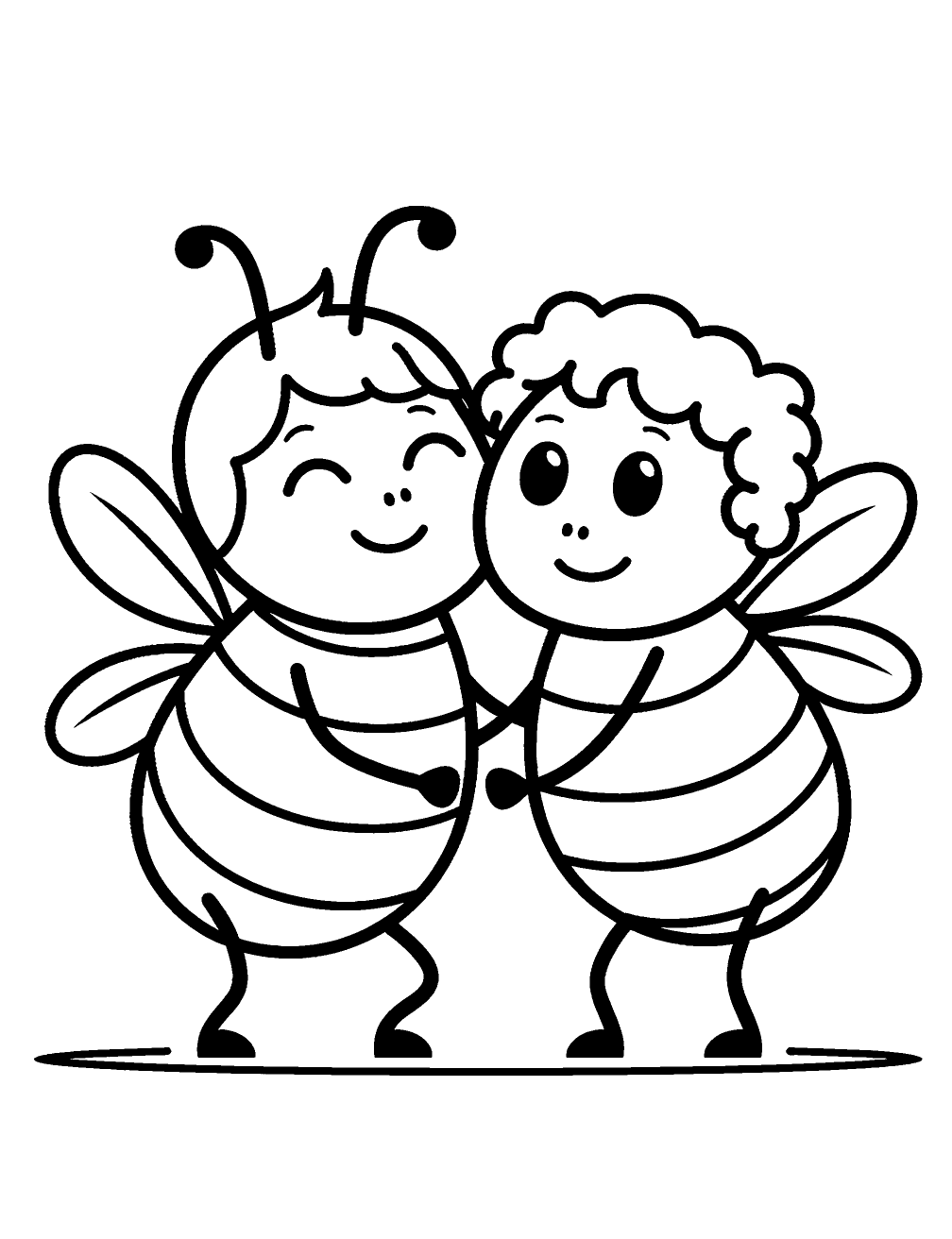 Casal De Abelhas Desenho para Colorir