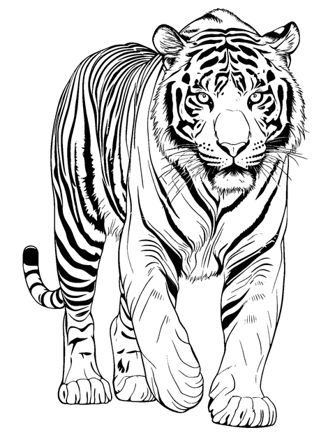 Bengal Tiger Coloring Page