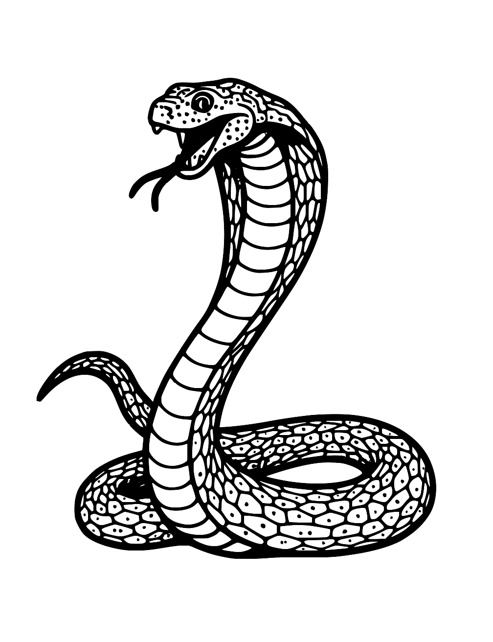 Black Mamba Snake Coloring Page