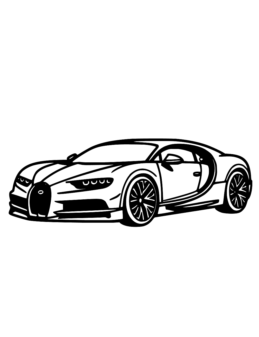 Carro Bugatti Desenho para Colorir