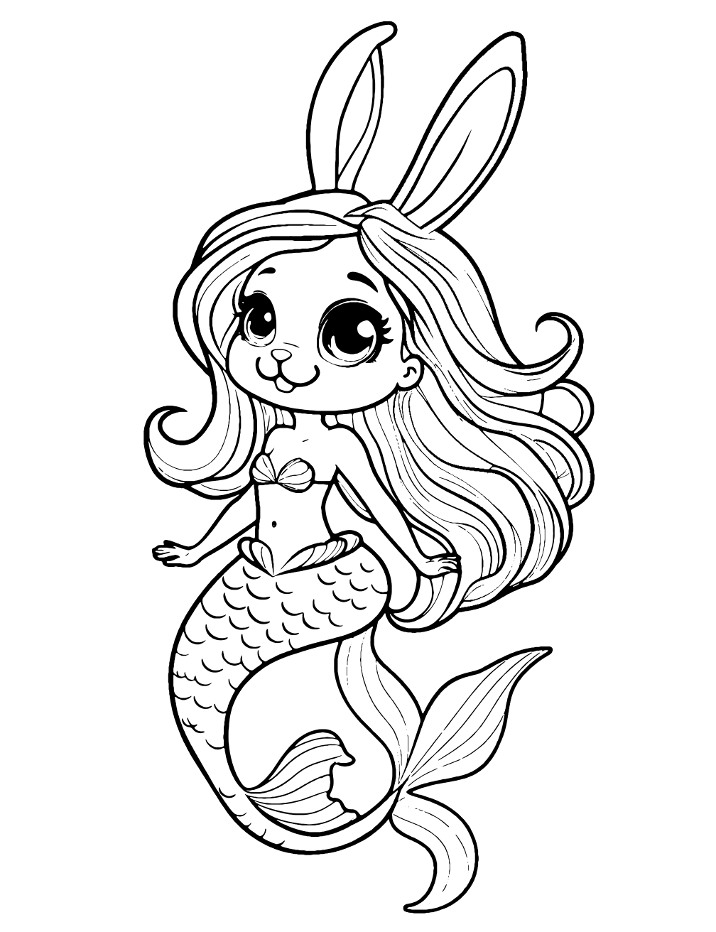 Dibujo de Sirena Conejo para colorear