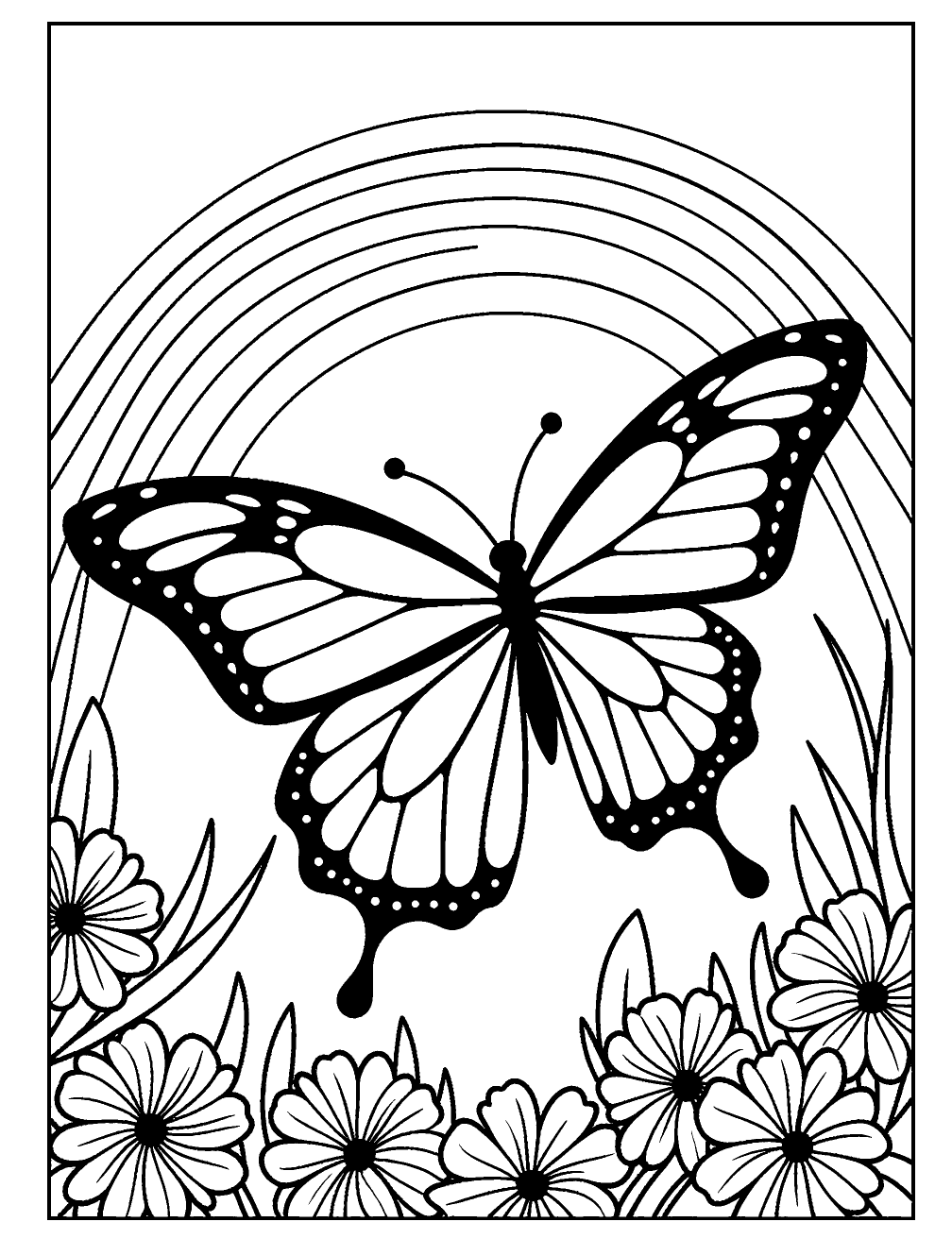 Dibujo de Mariposa Arcoíris para colorear