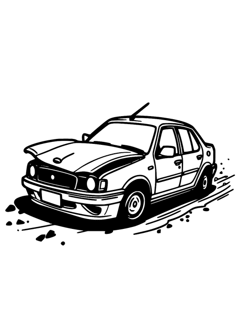 Auto-ongeluk coloring page