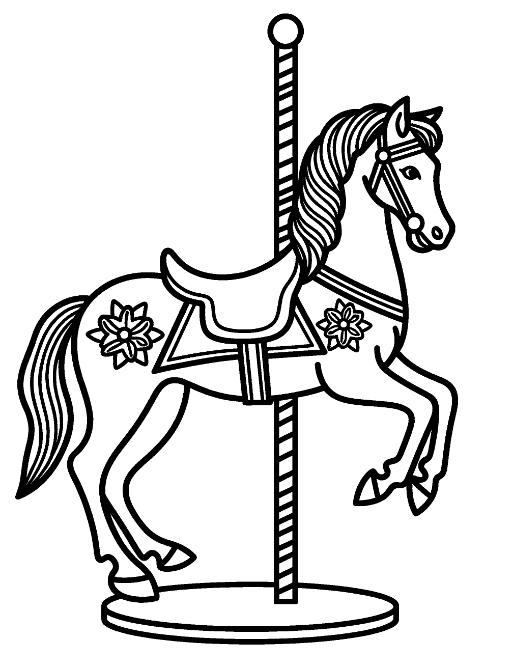 Cavallo Del Carosello Disegno da Colorare