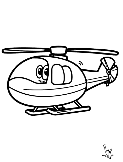 Cartoon Helicopter coloring page