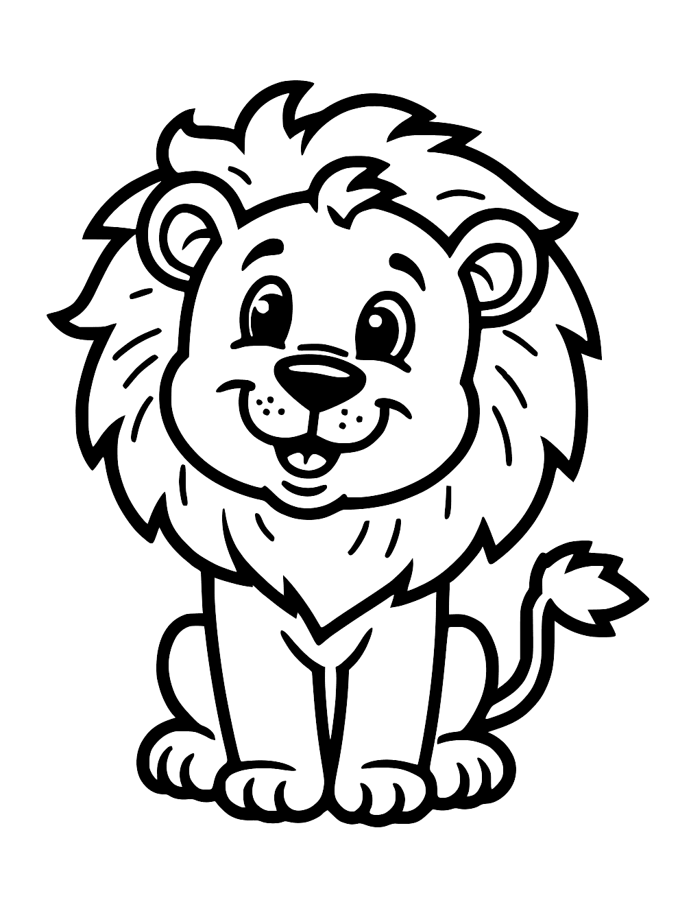 Cartoon Lion Coloring Page