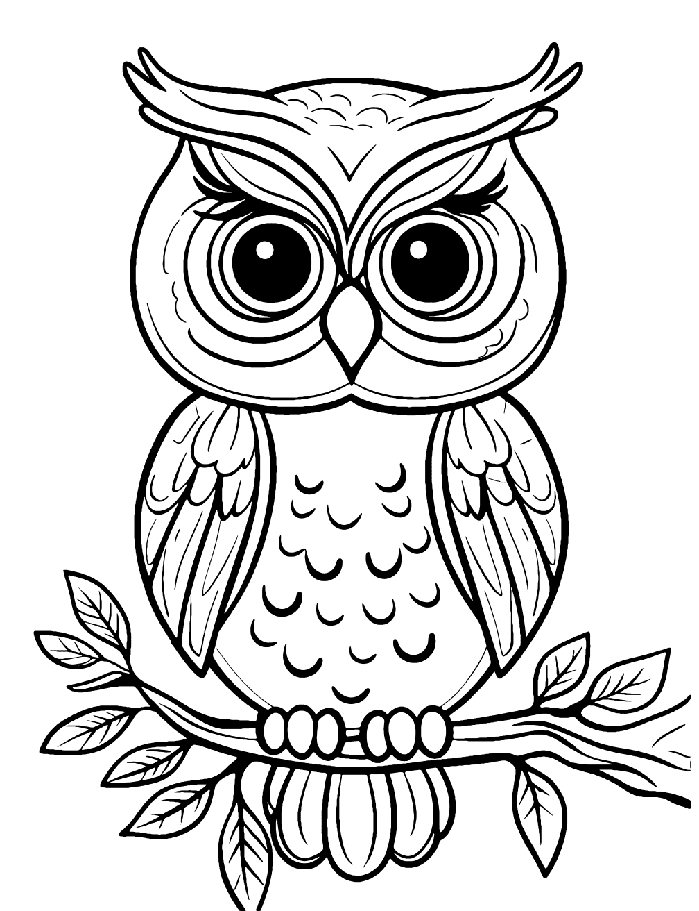 Cartoon Owl Coloring Page